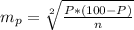 m_{p} = \sqrt[2]{\frac{P*(100-P)}{n}}