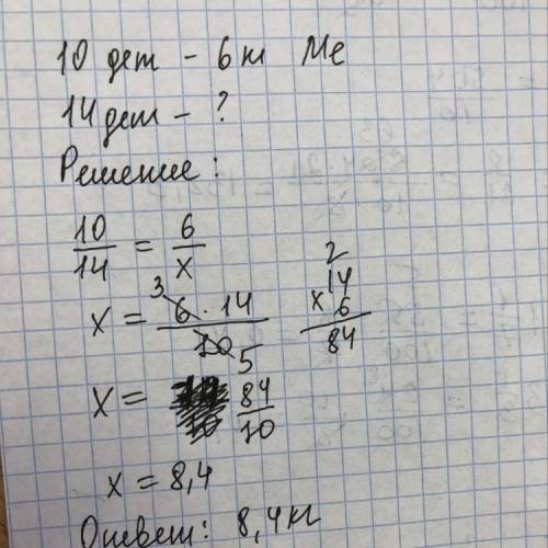 На изгтовление 10 деталей требуется 6 кг металла. сколько килограммов потребуется на изготовление 14