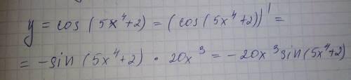 Найдите производную функции y = cos (5x^4 + 2)