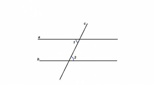 Углы 1 и 2 накрест лежащие при параллельных прямых a и b секущей c известно что угол 1 плюс угол 2 р