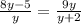 \frac{8y - 5}{y} = \frac{9y}{y + 2}