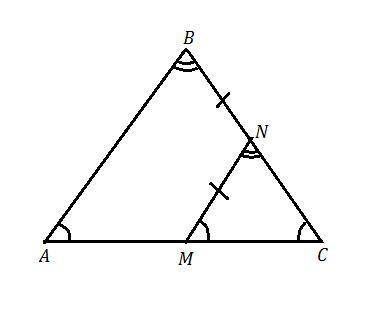 на основании ас равнобедренного треугольника авс отмечена точка м, а на стороне вс – точка n, так чт