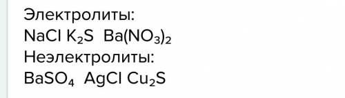 По три примера электролитов и неэлектролитов