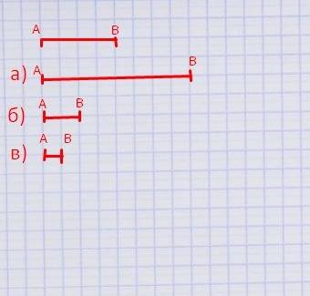 Дан отрезок ab. постройте отрезки с длиной: а) 2ab; б) ab: 2; в) ab: 4
