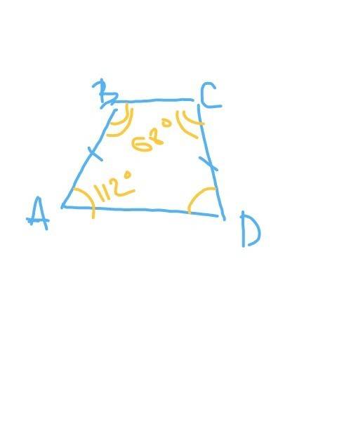 Один из углов равнобедренной трапеции равен 112°. найдите остальные углы трапеции.