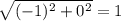 \sqrt{(-1)^2+0^2}=1