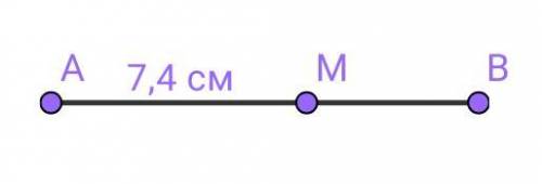 Точка m належить відрізку ав. знайдіть довжину відрізка мв, якщо ав=12,3см, ам=7,4см.