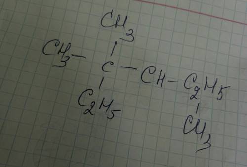 Іть будь-ласка написати структурну формулу ізомеру нонану, до складу якої входять: три групи —сн3, д