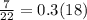 \frac{7}{22} = 0.3(18)