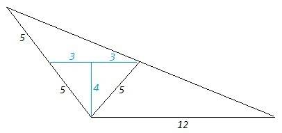 Найдите площадь треугольника две стороны, которого равны 10 и 12, а медиана , проведённая к третьей