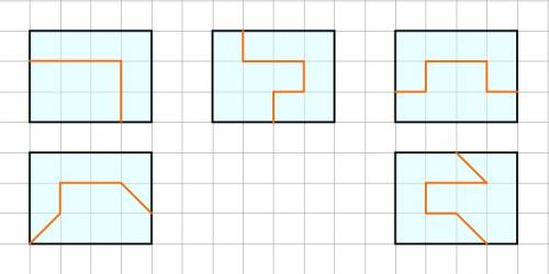 Прямоугольник 3 на 4 клетки содержит 12 клеток. найди 5 разных разделения этого прямоугольника так,