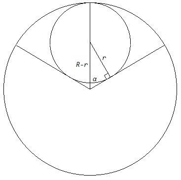 1. круг вписан в круговой сектор с углом 2α. найти отношение площади круга к площади сектора. 2. в о