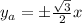 y_a = \pm \frac{\sqrt{3}}{2} x