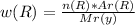 w (R) = \frac{n(R)*Ar(R)}{Mr(y)}