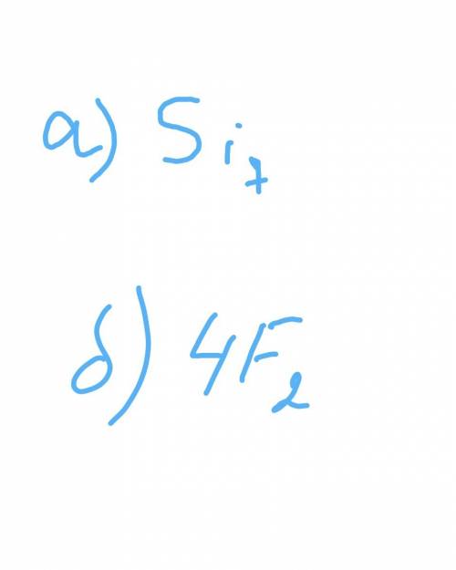 Используя символику (знаки элементов, индексы, коффициенты) запишите: а)семь атомов кремния б)четыре