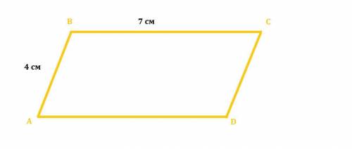 Стороны параллелограмма равны 4см и 7 см найдите его периметр