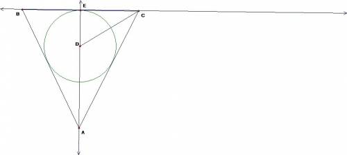 30 ! центр вписаного кола рівнобедреного трикутника ділить висоту проведену до основи на вiдрiзки 5