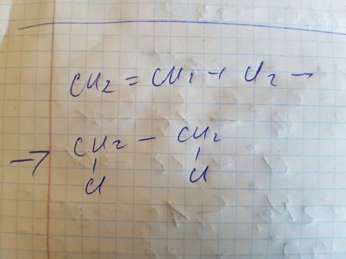 Напмнаписати продукти реакції сh2=ch2+cl2