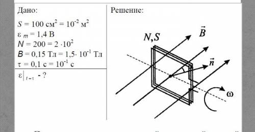 Впроволочной рамке площадью s = 100 см2 возбуждается эдс индукции с амплитудой ε m = 1,4 в. число ви