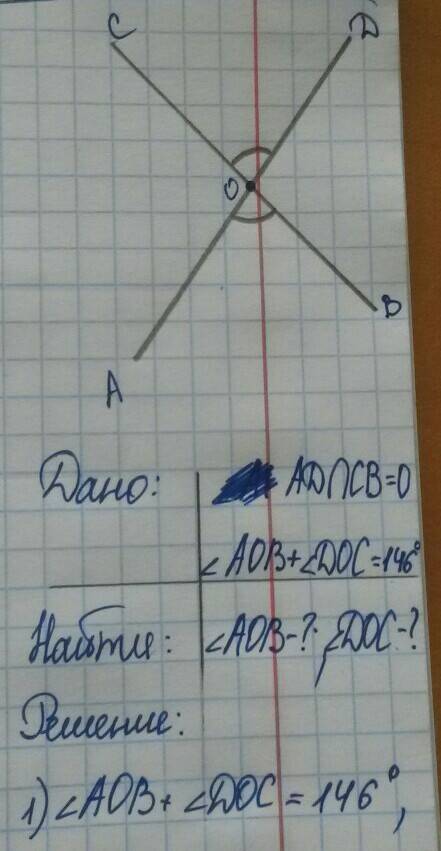 Сумма вертикальных углов равна 146 градусов найдите эти углы