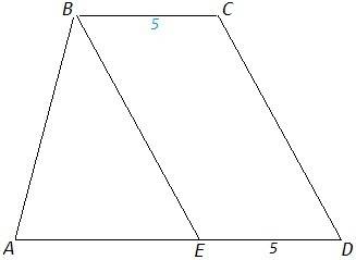 Втрапеции adcd ad и bc - основания , ad> bc . на стороне ad отмечена точка e так , что ebcd - пар