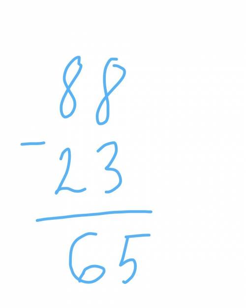 Уменьши на 23 каждое из чисел: 97,78,88,69. вычисления запиши столбиком.