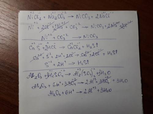 Всем , решить уравнения по ! nicl2+na2co3 (молекулярное уравнение; полное ионное уравнение; сокращен