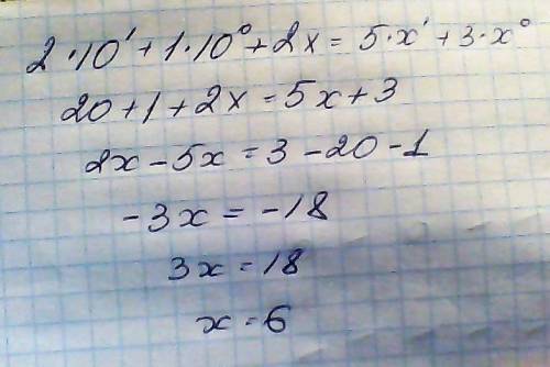 Информатика 8 класс, ! 21(10) + 2x = 53(x) (где скобки значит там число прям в уголочке справа) , мн