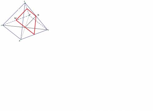 ﻿﻿﻿народ ! дана правильная четырехугольная пирамида sabcd с вершиной s. точки m и n - середины ребер