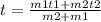 t = \frac{m1t1 + m2t2}{m2+m1}