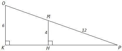 33 всего лишь одна из точки m лежащий на гипотенузе op прямоугольного треугольника opk, опущен перпе