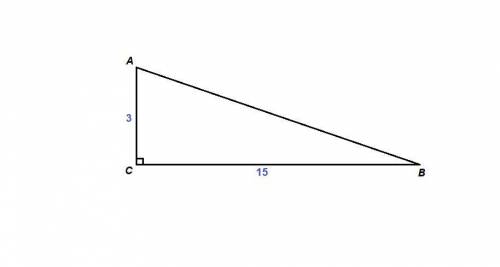 Втреугольнике авс угол с равен 90 градусов. вс=15, ас=3. найдите тангенс