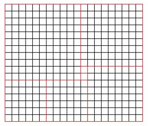 Как разделить прямоугольник 20 × 17 на 7 квадратов?