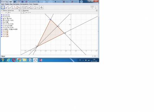 Даны уравнения основания равнобедренного треугольника х+у-1=0, боковой его стороны х-2у+4=0, т а(-2;
