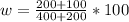 w=\frac{200+100}{400+200} * 100% =\frac{300}{600} * 100%