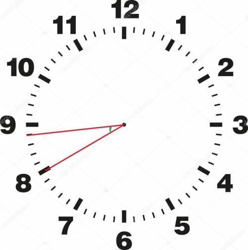 Часы показывают 8 часов и 48 минут угол между стрелками тупой или острый?