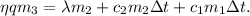 \eta qm_3 = \lambda m_2 + c_2m_2\Delta t + c_1m_1\Delta t.