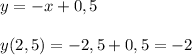 y=-x+0,5\\\\y(2,5)=-2,5+0,5=-2