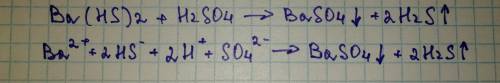 Напишите молекулярное и ионное уравнение bahs2+h2so4