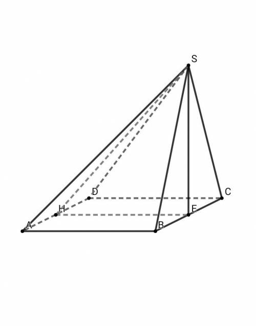 Основание пирамиды- прямоугольник, стороны которого равны 24 дм и 15 дм. высота пирамиды проходит че