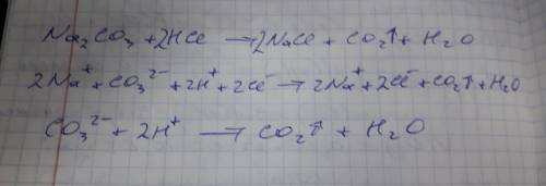 Написать уравнение молекулярной и йонной реакции исходя из сокращённой co3+2h=co2+h2o