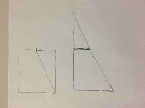 Квадратный лист бумаги разрезали на две неравные части а затем составили из них треуголник? как это