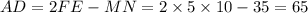 AD=2FE-MN=2\times5\times10-35=65