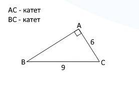 Два катета прямоугольного треугольника равны 9 и 6. найдите площадь этого треугольника. с рисунком