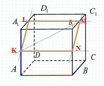 Найдите площадь сечения единичного куба плоскостью, проходящей через середины ребер aa1,bb1,a1d1