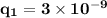 \bf q_1 = 3\times 10^{-9}