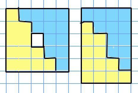 Из квадрата 5х5 вырезали центральную клетку, разрежьте эту фигуру так, чтобы из них можно было сложи
