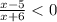 \frac{x - 5}{x + 6} < 0 \\