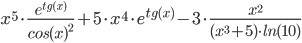 Найти производную y=e^tgx*x^4-lg(3x^3+5)