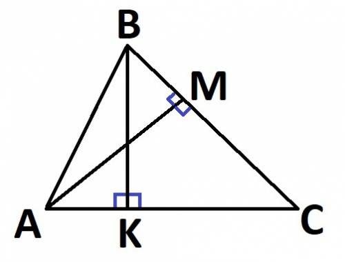 Дан треугольник abc, bk=8, am=16см - высоты треугольника , ac=15 см , найдите длину стороны bc